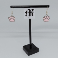 Set ketting en oorbellen met dierenpootje roze