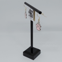 Set ketting en oorbellen met dierenpootje roze