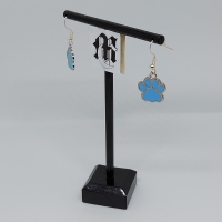 Set ketting en oorbellen met dierenpootje blauw