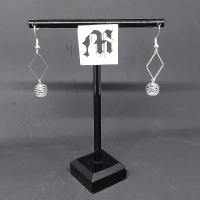 Set oorbellen en ketting met hanger ruit spiraal (hangend)