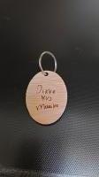 houten sleutel hanger ovaal